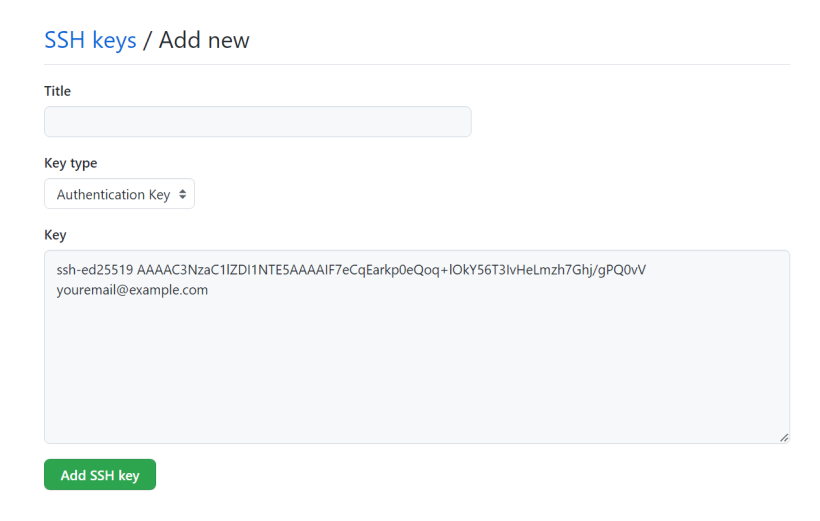 添加 SSH key